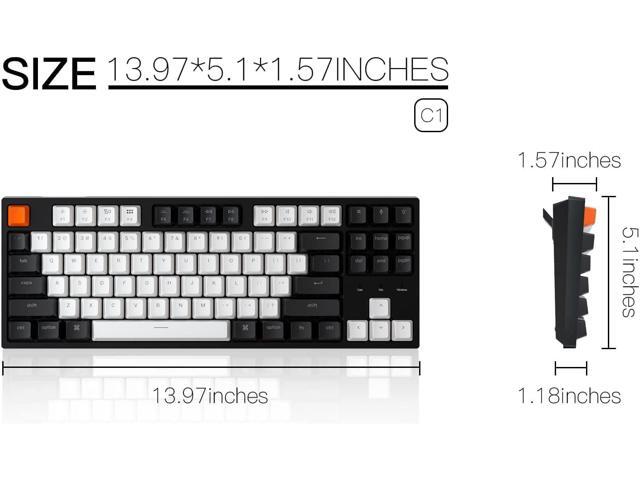 Keychron C1 TKL Mechanical Wired Gaming Keyboard RGB Backlit Compact Keyboard with Linear Red Switches for Mac & Windows