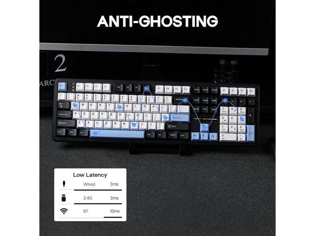 EPOMAKER Aula F108 Wireless Gaming Keyboard, Full Size Mechanical Keyboard with 4000mAh Battery, 108 Hot-Swappable and Programmable Keys, RGB...