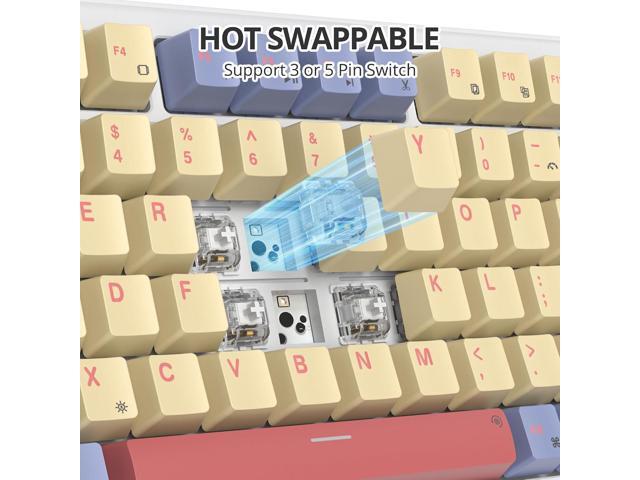 75% Wired Mechanical Gaming Keyboard, Hot Swappable Gasket Mount, White Switch, 82 Keys TKL, NKRO, Creamy for PC Laptop Windows Gamer (Marshmallow)