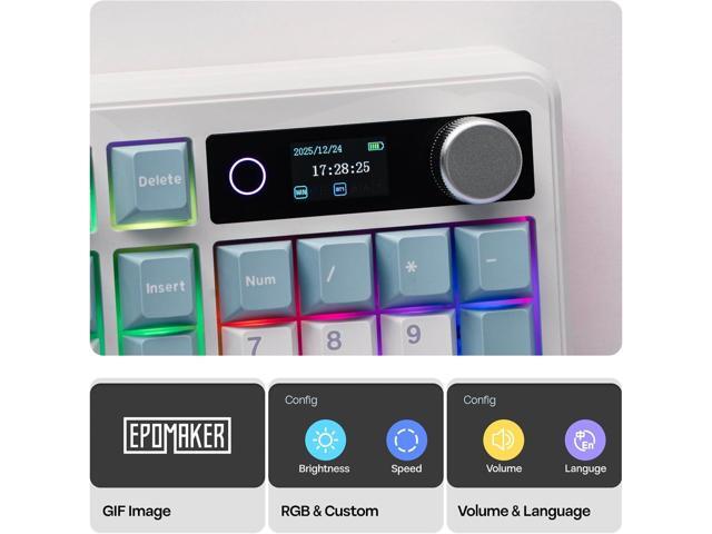 EPOMAKER TH99 PRO 96% Mechanical Keyboard with Screen & Knob, 10000mAh, 2.4Ghz/BT, Hot Swap, Custom Driver, RGB Backlight, PBT Keycap, Wireless...