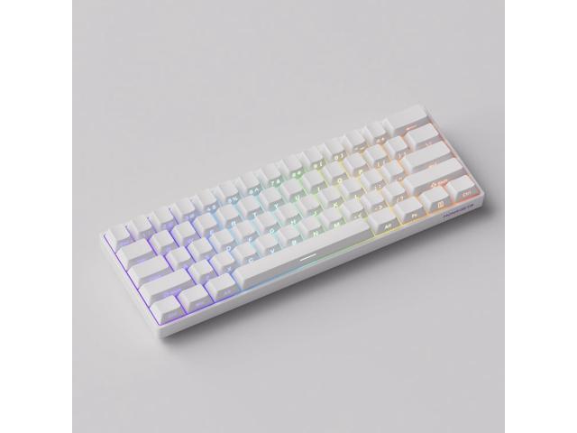 MONSGEEK FUN60 Pro Rapid Trigger Gaming Keyboard 16k Scan Rate SP Magnetic Switch HE Keyboard Wired 60% White Shine-Through (Glare Magnetic Switch)