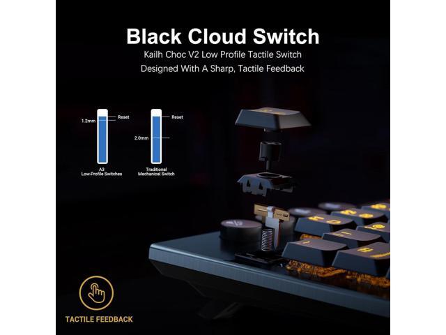 Hexgears Immersion A3 Low-Profile Wireless Mechanical Keyboard, TKL Hot-Swappable Aluminum Gaming Keyboard, BT5.0/2.4GHz/USB-C Tactile Switches,...