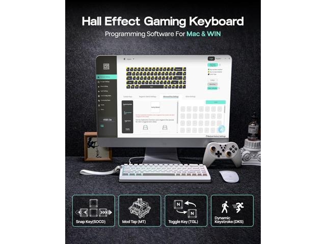 EPOMAKER HE68 Lite Hall Effect Gaming Keyboard, 8k Polling & 128K Scan Rate, 0.01mm Adjustable Trigger, 0.125ms Latency, 5-Layer Sound-Dampened,...