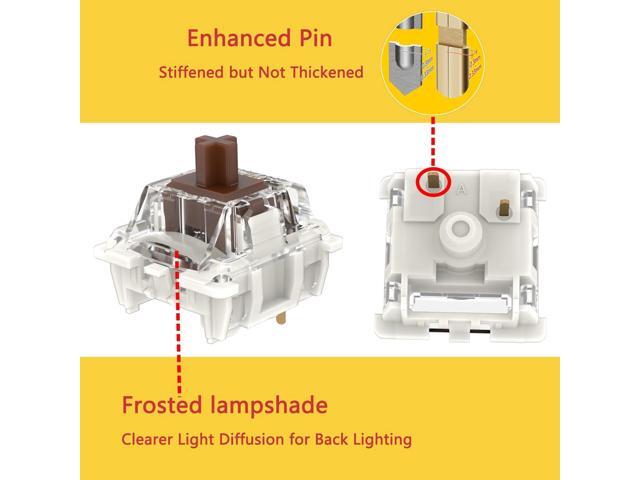 Gateron G Pro 3.0 Brown Switches for Mechanical Keyboard,3-Pin 55gf Tactile Feel/Pre-Lubed/Pin-Enhanced Switches(108pcs,Brown,3-Pin)