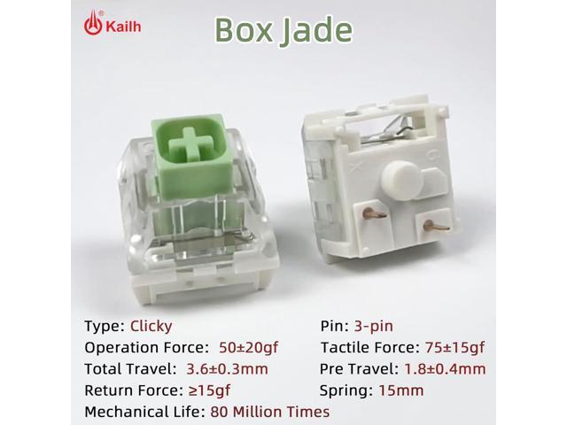 Kailh Box Jade Clicky Keyboard Switch,3-pin 50gf Pre-Lubed Dustproof Waterproof RGB SMD Key Switches for 3D Prints and Mechanical Gaming...