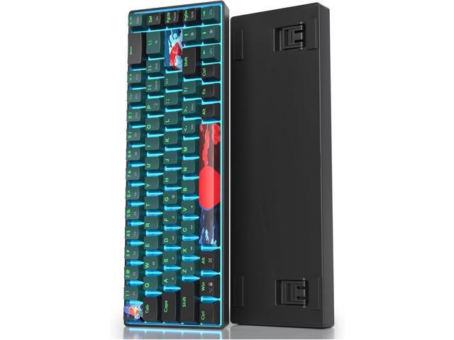 65 Percent Gaming Keyboard 68 Keys Mechanical Keyboard LED Backlit Ultra Compact Wired Keyboard with Red Switch for Windows Laptop Gamer(68 Sound...