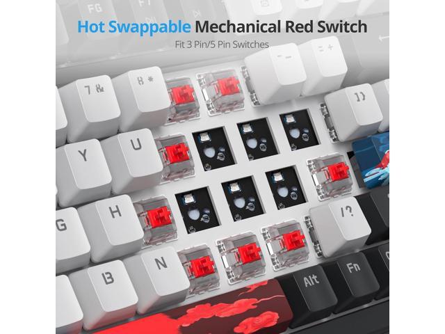 Wired Creamy Gaming Keyboard with Number Pad, 96% Hot-swappable Mechanical Keyboard, Full Layout Custom Keyboard Gasket Mounted with Red Switch...