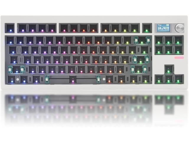 GMK87 TKL Mechanical Keyboard Kit Tri-Mode for 3/5pin Switches,85 Keys+Rotary Knob+TFT-LCD Screen Hotswap PCB Gasket Mounted,VIA Programmable DIY.