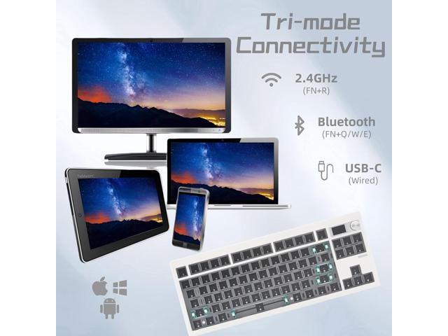 GMK87 TKL Mechanical Keyboard Kit Tri-Mode for 3/5pin Switches,85 Keys+Rotary Knob+TFT-LCD Screen Hotswap PCB Gasket Mounted,VIA Programmable DIY...