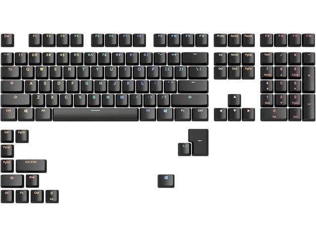 GLORIOUS Gaming ABS Doubleshot 123-Keycap Set (ANSI) - Premium OEM Profile in Classic Black - Ideal for RGB Backlit Mechanical Keyboards