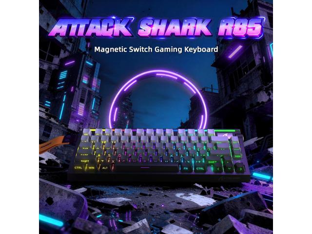 ATTACK SHARK R85 HE 75% Magnetic Wired Gaming Keyboard,8KHz Polling Rate Rapid Trigger,0.005mm RT Precision,256K Scan Rate,Custom Hot-Swappable,Web...