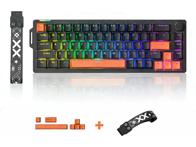 68% Wired Gaming Keyboard with Volume Knob, RGB Backlit, Mechanical Keyboard Gasket Mount with PBT Keycaps,8000 Hz Polling Rate, Hall Effect Cream...