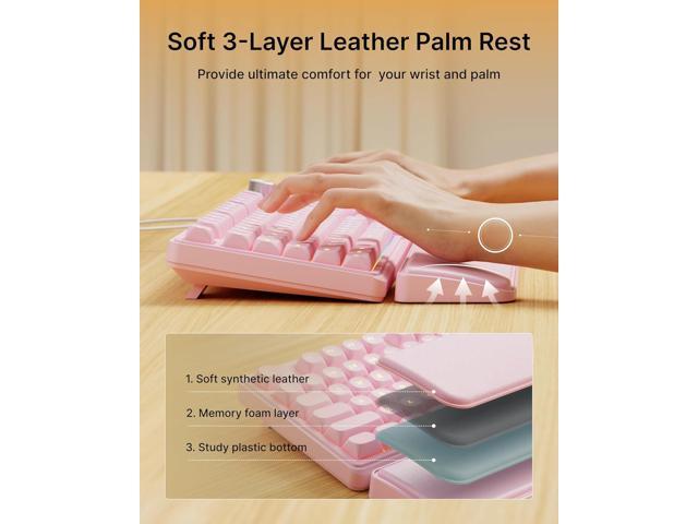 C98 Wired Keyboard and Mouse Combo, Wired Computer Keyboards with Wrist Palm, Double-Shot Keycaps, Silent RGB Backlit Keyboard for Windows/MAC/PC...