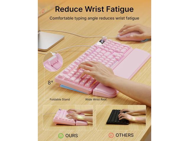 C98 Wired Keyboard and Mouse Combo, Wired Computer Keyboards with Wrist Palm, Double-Shot Keycaps, Silent RGB Backlit Keyboard for Windows/MAC/PC...