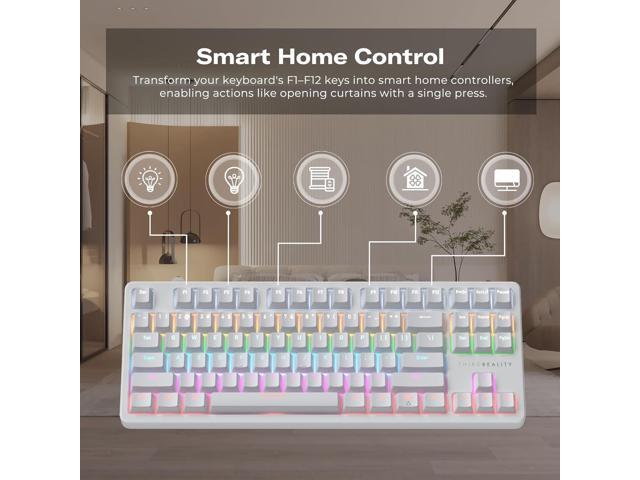 THIRDREALITY Smart Mechanical Keyboard MK1, Matter Over WiFi, 87-Key Wired Gaming Keyboard/USB-A, 44 Customizable RGB Lighting, Work with Home...