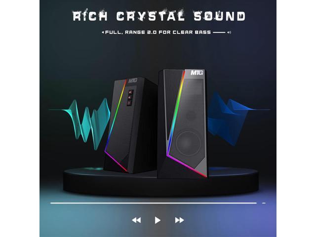 MTG RGB Backlit Mechanical Wired Gaming Keyboard and Mouse, Full Anti-ghosting Keys and RGB Stereo Speaker with 6 Colorful LED Modes for Desktop PC...