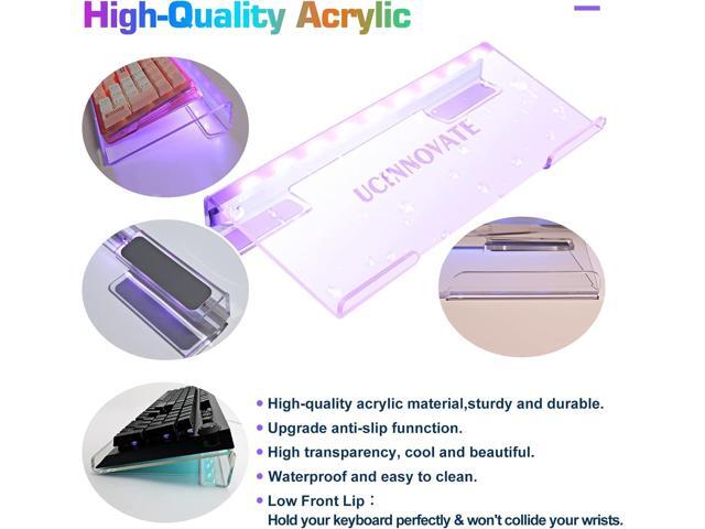 UCINNOVATE RGB Acrylic Computer Keyboard Stand, Mini LED Backlit Tray, 60% Gaming USB Interface Tilted for Easy Ergonomic Typing and Working,...