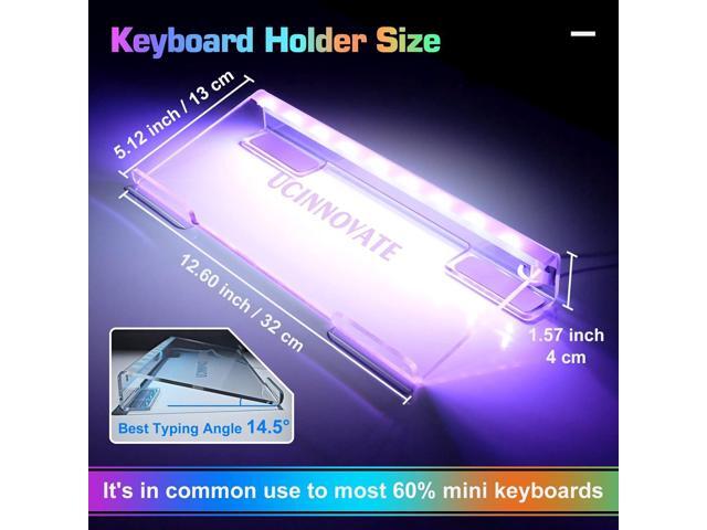 UCINNOVATE RGB Acrylic Computer Keyboard Stand, Mini LED Backlit Tray, 60% Gaming USB Interface Tilted for Easy Ergonomic Typing and Working,...