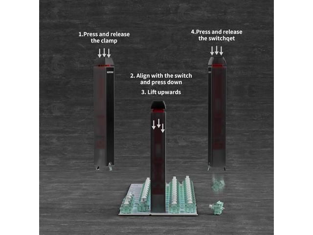 kutethy Twins Switch Puller Keycap Puller for Mechanical Keyboard, DIY Tool Easily Remove and Replace Gaming Keyboard Switches and keycaps(Black
