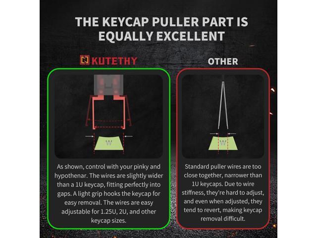 kutethy Twins Switch Puller Keycap Puller for Mechanical Keyboard, DIY Tool Easily Remove and Replace Gaming Keyboard Switches and keycaps(Black
