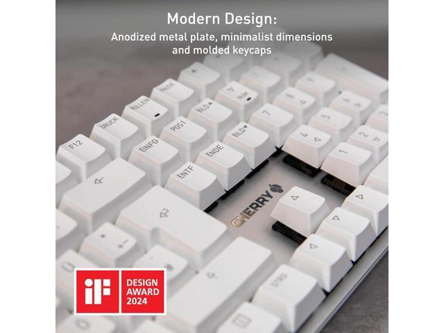 Cherry KC 200 MX, Wired Mechanical Office Keyboard, Modern Design with Elegant Aluminum Surface, USB-A Connection, MX2A Silent RED Switches,...