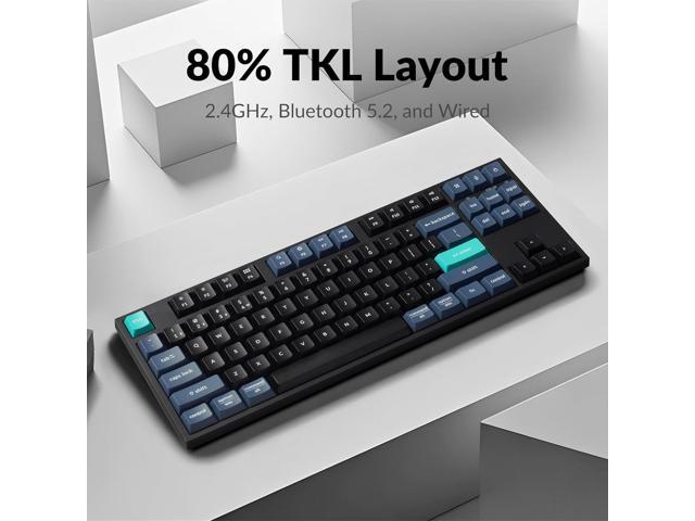 Keychron B33 2.4 GHz Wireless Bluetooth Keyboard Silent Typing 80% TKL Layout Launcher Support Ergonomic Angle Compatible for Mac Windows...