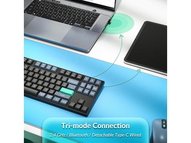Keychron B33 2.4 GHz Wireless Bluetooth Keyboard Silent Typing 80% TKL Layout Launcher Support Ergonomic Angle Compatible for Mac Windows...