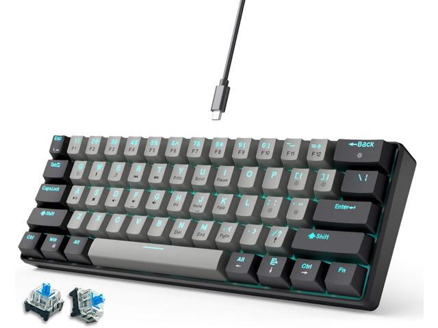 abucow 60% Mechanical Gaming Keyboard Blue Switch Wired Compact Keyboard Anti-Ghosting No-Conflict 61 Swappable keycaps Ergonomic Design for...
