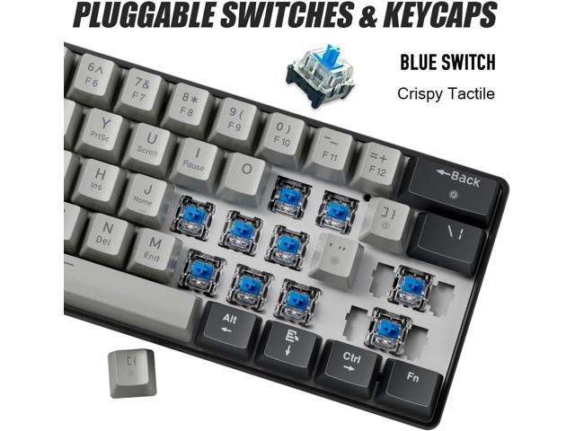 abucow 60% Mechanical Gaming Keyboard Blue Switch Wired Compact Keyboard Anti-Ghosting No-Conflict 61 Swappable keycaps Ergonomic Design for...