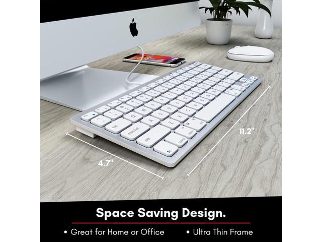 Macally USB C Keyboard for Mac, Slim Wired Keyboard for MacBook, iMac Compatible Keyboard, Plug & Play for Mac mini, iPad, Windows & Chromebook...