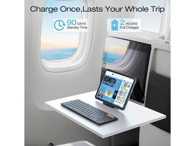 OMOTON Foldable Bluetooth Keyboard Supports Up to 3 Devices, Rechargeable Wireless for iPad iOS Android Tablet MacOS Windows Laptop PC, Full Size...