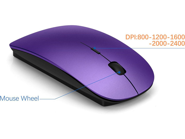 Wireless Keyboard and Mouse Ultra Slim Combo, TopMate 2.4G Silent Compact USB 2400DPI Mouse and Scissor Switch Keyboard Set with Cover, Batteries...