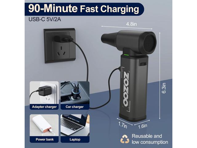 Compressed Air Duster, 180000RPM Powerful Cordless Electric Air Duster with Brushless Motor and LED Light, Rechargeable Stepless Speed Regulation...