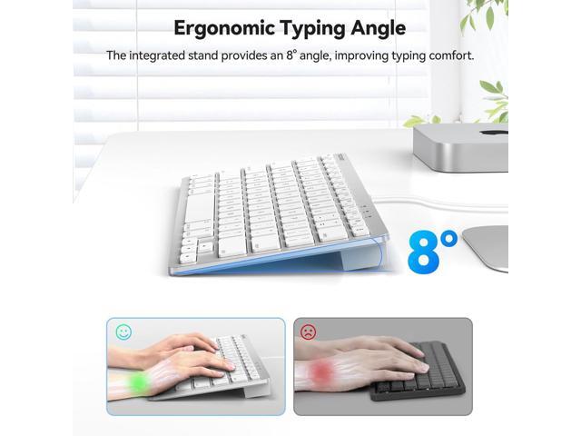 TECKNET Wired Keyboard for MacOS Devices with Dual Interface, Slim Mac Keyboard, Comfortable Ergonomic Typing Angle & Stable Connection for...