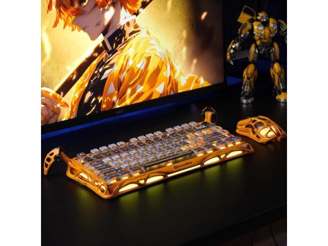 GravaStar Mercury K1 Pro Wireless Mechanical Gaming Keyboard, Aluminum Alloy 75% Layout, Hot-Swappable RGB Custom Keyboard with Linear Switches ...