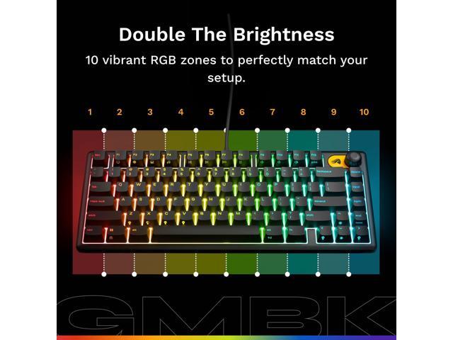 GLORIOUS Gaming Keyboard GMBK 75% - Swappable MX Compatible keycaps, Detachable USB Cable, IP57 Water and dust Resistant, 10 Zone RGB Lighting,...