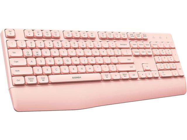 seenda Bluetooth Wireless Keyboard, Wireless Ergonomic Keyboard with Wrist Rest, Multi-Device Bluetooth Keyboard with Number Pad, Full-Size...