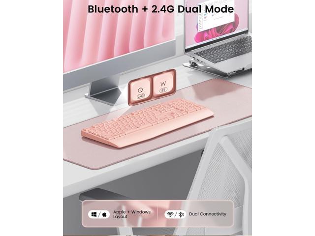 seenda Bluetooth Wireless Keyboard, Wireless Ergonomic Keyboard with Wrist Rest, Multi-Device Bluetooth Keyboard with Number Pad, Full-Size...