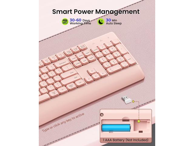 seenda Bluetooth Wireless Keyboard, Wireless Ergonomic Keyboard with Wrist Rest, Multi-Device Bluetooth Keyboard with Number Pad, Full-Size...