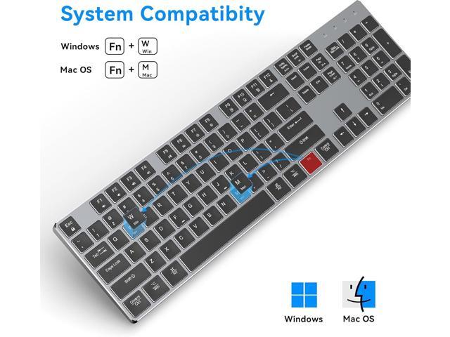 Wired Backlit Keyboard for Windows/Mac,Aluminum Slim & Quiet Full Size Keyboards Light Up with USB A/USB C Dual Interface,Compatible with...