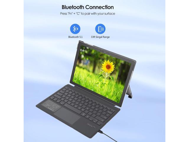 Surface Pro 7 Keyboard, Bluetooth Keyboard for Microsoft Surface Pro 7 Plus/ 7/6/ 5/4 /3, Multi-Gesture Touchpad, 7 Color Backlight, Magnetic...