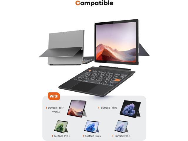 Doohoeek Surface Pro 7/7 Plus/6/5/4/3 12.3 inch Keyboard, Bluetooth Keyboard with Touch Pad & Lighting Keys Compatible with Surface Pro 12.3',...