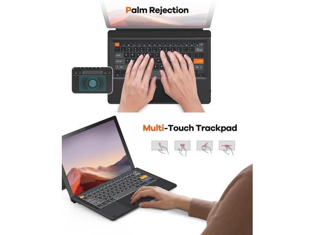 Doohoeek Surface Pro 7/7 Plus/6/5/4/3 12.3 inch Keyboard, Bluetooth Keyboard with Touch Pad & Lighting Keys Compatible with Surface Pro 12.3',...