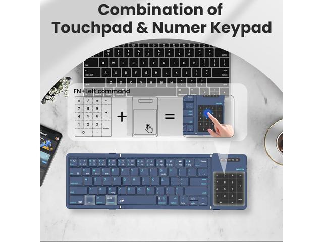 Nillkin Pocket Foldable Wireless Keyboard with Touchpad Number Pad for Travel Trip Meeting for Tablets Fold Phone Laptop PC, Full Size (Small)...