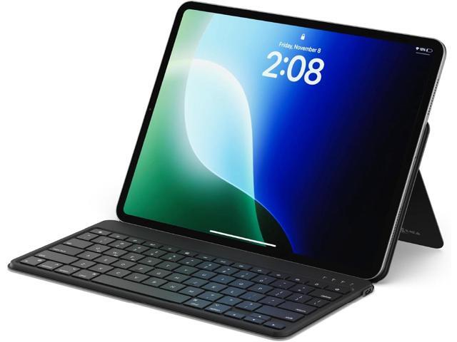 Satechi OntheGo Bluetooth Keyboard with Adjustable Stand, Connect up 3 Devices, USB C Rechargeable Battery, Compact and Portable Keyboard for iPad,...