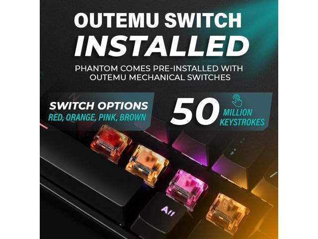 TECWARE Phantom+ Elite 87 Mechanical Gaming Keyboard RGB LED Backlit Hot Swappable Wraith Red Switches 87 Key TKL Layout Thocky Sound...