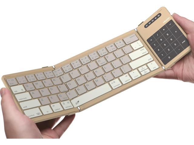 Nillkin Bluetooth 5.0 Foldable Keyboard with Trackpad & Numpad, Full-Size Travel Portable Keyboard for iPad Tablet Laptop PC Smartphone Windows iOS...