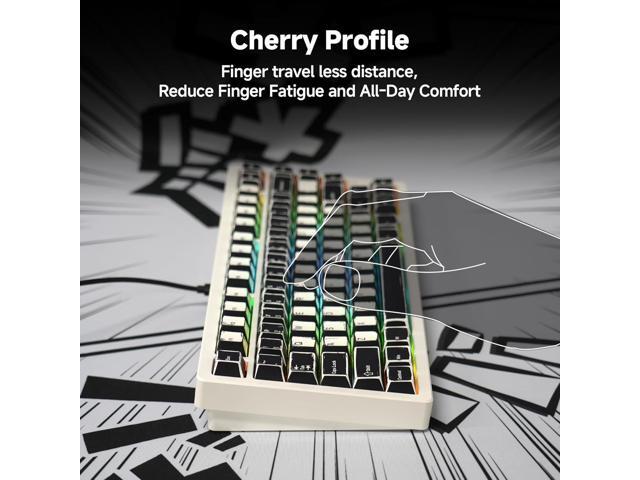 137 Versatile PBT Keycaps, No Tearing, Never Fade & Non-Slip, Black & White RGB Backlit Keycaps for Mechanical Keyboard (Typing, Gaming, Anime...