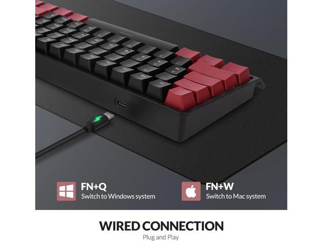 Rii RK806 60% Mechanical Gaming Keyboard,61 Keys Compact Wired Keyboard with RGB Backlight,Clicky Blue Switch,Anti-ghosting,for Windows Laptop PC...
