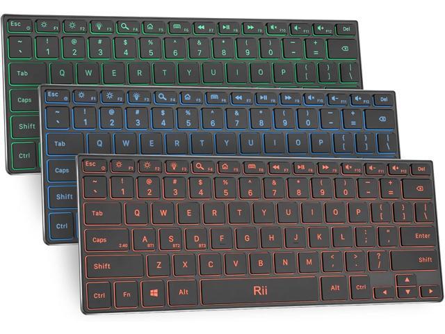 Rii Wireless Keyboard,Bluetooth Keyboard(2.4G+BT5.0),RGB Backlit,Rechargeable with Aluminum Alloy Case for Tablet,Surface,PC,Laptop with Windows...